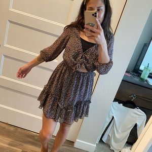 Verge girl floral print flowy dress